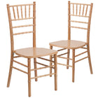 Flash Furniture HERCULES Series Natural Wood Chiavari Chairs - 2 Pack-1100 lb. Static Weight Capacity