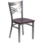 Flash Furniture - Chaise de restaurant en métal de la série HERCULES avec dossier en croix à enduit lustré - siège bois d'acajou-Capacité de poids de 500 lb