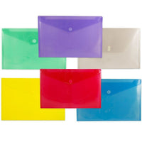 JAM Paper Plastic Envelopes with VELCRO Brand Closure, Legal Booklet, 9.75 x 14.5, Assorted Poly, 6 Pack (2358bgprysmg)-Pack of 6 Plastic Envelope Folders: Red, Blue, Green, Yellow, Smoke Gray & Purple
