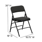 Flash Furniture HERCULES Series Curved Triple Braced & Double-Hinged Black Patterned Fabric Metal Folding Chair-Riveted Steel Components