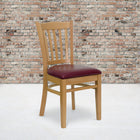 Flash Furniture HERCULES Vertical Slat Back Natural Wood Restaurant Barstool - 2 Pack-Solid European Beech Hardwood Construction