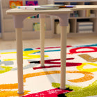 Flash Furniture Bright Beginnings 59" Commercial Grade Wooden Half Circle Adjustable Height Classroom Activity Table - Beech-Wipe Clean with a Damp Cloth Then Dry