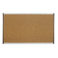 Quartet Arc Cubicle Bulletin Board - Coloured Cork - Silver Aluminium Frame - 18" x 30"-Coloured cork board