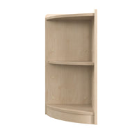 Flash Furniture Bright Beginnings Commercial Grade 2 Tier Wooden Classroom Corner Storage Unit with Rounded Front Edges -Natural-2 Tier Wooden Classroom Corner Storage Unit with Bowed Front