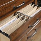 Sauder 422034 Carson Forge Lateral File Cabinet - Washington Cherry-Wrought iron style hardware and accents.