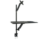 TygerClaw Single Extending Arm Monitor Desk/Sit-Stand Workstation (TYDS10019BLK)-Universal Fit - Innovative desktop PC monitor desk riser that mounts various flat panel LCDs and LED displays from 13" to 27"