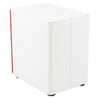 Flash Furniture Modern 3-Drawer Mobile Locking Filing Cabinet with Anti-Tilt Mechanism & Letter/Legal Drawer - White/Red-Pencil tray holds writing utensils and small office supplies