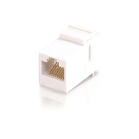 C2G 3677 RJ45 Keystone Modular Insert Coupler-The RJ45 (8P8C) Coupler Keystone Insert Module   White is easy to use and can be snapped into any patch panel, wall plate or surface box to facilitate seamless connectivity.