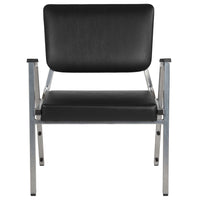 Flash Furniture HERCULES Series Black Antimicrobial Vinyl Bariatric Medical Reception Arm Chair with Panel Back-Set of 4 Medical Waiting Room Chairs with Arms
