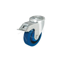 Blickle Hard Rubber Caster, 5", Caster Type: Swivel w/Brake, Stem Design: Bolt Hole Fitting (LER-POEV 126K-FI-SB-FK)-Wheel Diameter: 5"