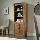 Sauder 420609 Palladia Library With Doors, Vintage Oak-Three adjustable and two fixed shelves for flexible storage options