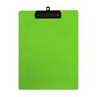 Geo Plastic Clipboard, Letter, 9" x 12", Green, 12 Pack-Clipboard made of strong plastic with retractable hook.