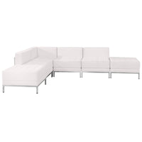 Flash Furniture HERCULES Imagination Series Melrose LeatherSoft Sectional Configuration - 6 Pieces - White-Contemporary Reception Set