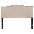 Flash Furniture Lexington Upholstered Full Size Headboard with Accent Nail Trim - Beige Fabric-Transitional Style