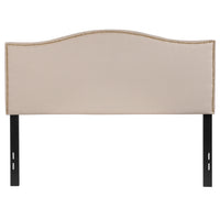 Flash Furniture Lexington Upholstered Full Size Headboard with Accent Nail Trim - Beige Fabric-Transitional Style