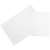 JAM Paper Premium Paper Cardstock Two Pocket Presentation Folders, White, 12 Pack (6194703g)-Size: 9" x 12"