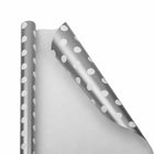 JAM Paper Gift Wrap - Polka Dot Wrapping Paper - 25 sq. ft. - Silver with White Polka Dots-Size: 25 Square Feet per Roll
