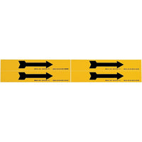 Pipemark Single Arrow 4/Card, 1-2 1/2" Diameter, Yellow/Black, 36 Pack-Qty/Pk - 36
