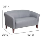 Flash Furniture HERCULES Imperial Series Grey Leather Loveseat-1.8 High Density Foam