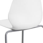 Flash Furniture HERCULES Series Stack Chairs with Lumbar Support & Silver Frame - White  - 5 Pack-Retro Modern Design Curved Back supports lower back