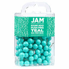JAM Paper Colorful Push Pins - Round Head Map Thumb Tacks - Teal - 100 Pack-Size: Standard (approx 1 inch)