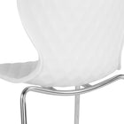 Flash Furniture Lowell Contemporary Design White Plastic Stack Chair - White-Polypropylene Molded Structure