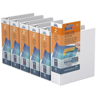 QuickFit Jr. Hevy Duty 8.5" x 5.5" View Binder - Round Ring - 2" - White - 6 Pack-3 Ring Binder