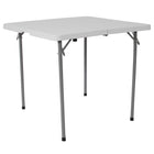 Flash Furniture 34" Square Bi-Fold Granite White Plastic Folding Table with Carrying Handle-2.81' Folding Table