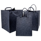 Truu Design, Rectangular Felt Storage Tote Basket, Set of 3, 15 x 13.75 x 18 inches, Dark Grey-Large basket measures 15" x 13.75" x 18", medium basket measures 13.75" x 12" x 16.5" , and small basket measures 12" x 10.5" x 15.5" in dimensions (L x H x W)