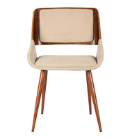 Armen Living Panda Mid-Century Fabric Dining Chair - Brown-Mid-century modern Panda Dining Chair