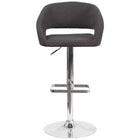 Flash Furniture Contemporary Charcoal Fabric Adjustable Height Barstool with Rounded Mid-Back & Chrome Base-Contemporary Style Stool