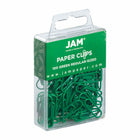 JAM Paper Colored Standard 1" Paper Clips - Green - 3 Packs of 100-Quantity: 3 Packs of 100 per Box