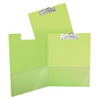 Davis Group Essential Clipboards - Lime Green - 10 Pack-Clear interior pockets on front & back covers to secure loose documents and allow for easy identification of content