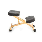 Nicer Furniture Kneeling Chair with Memory Foam - Natural Wooden Frame Black Fabric-Stylish natural wood finish