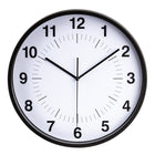 Gry Mattr 12" Round Contemporary Silent Ticking Clock - Black Frame-Plastic Frame