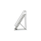 Tri-Arc Manufacturing Aluminum Rolling Ladder, Step Width: 24", Step Type: Ribbed, No. of Steps: 12 (WLAR112244)-No. of Steps: 12