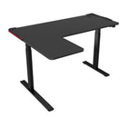 TygerClaw 28"W L-Shape Gaming Sit-Stand Desk - Black-Experience effortless height adjustments with our ultra-quiet dual motors