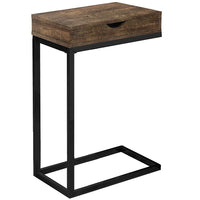 Monarch Specialties 3406 Accent Table - Brown Reclaimed Wood-Look/Black/Drawer-Boasting spiffy styling, its sturdy black metal base is as elegant as it gets