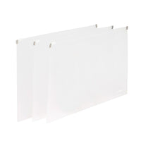 Poppin Clear Zip Folios - 3 Pack-Clear plastic
