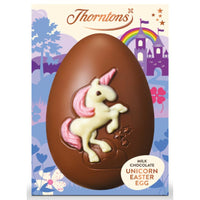 Thorntons Milk Chocolate Unicorn Easter Egg - 151g-Hollow Milk Chocolate Egg with White Chocolate, Dark Chocolate and Pink Coloured Decoration