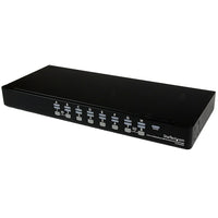 StarTech 1U Rackmount USB PS/2 KVM Switch with OSD, 16 Port-Cascade configuration adds scalability and offers support for control of up to 136 computers
