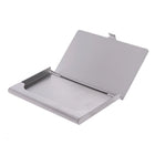Club Rochelier Top Flip Business Aluminim Card holder, Silver-Business card compartment holds up to 20 cards