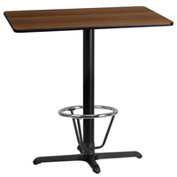 Flash Furniture Laminate 24"W x 42"L X-Base Table, Walnut (XUWA2442T230B3F)-Bar height hospitality table