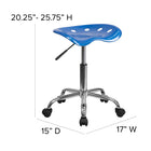 Flash Furniture Vibrant Bright Blue Tractor Seat & Chrome Stool-Heavy Duty Chrome Base