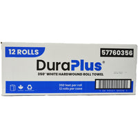 DuraPlus Hardwound Paper Towel - White - 350' - 12 Pack-Hardwound Paper Towel