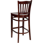 Flash Furniture HERCULES Series Vertical Slat Back Mahogany Wood Restaurant Barstool-.625" Thick Beechwood Seat