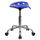 Flash Furniture Vibrant Nautical Blue Tractor Seat & Chrome Stool-Comfort Molded ''Tractor'' Seat