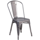 Flash Furniture Clear Coated Metal Indoor Stackable Chair-500 lb. Weight Capacity