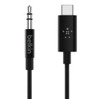 Belkin 3' USB-C To 3.5mm Audio Cable - Black-3-foot length