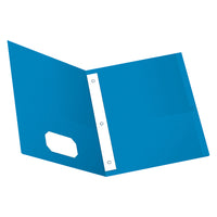 Oxford Two-Pocket Portfolio with Fasteners - Letter Size - Light Blue-Oxford Two Pocket Folders with Prong Fasteners are made from light blue textured paper that shows fewer smudges and marks than smooth paper